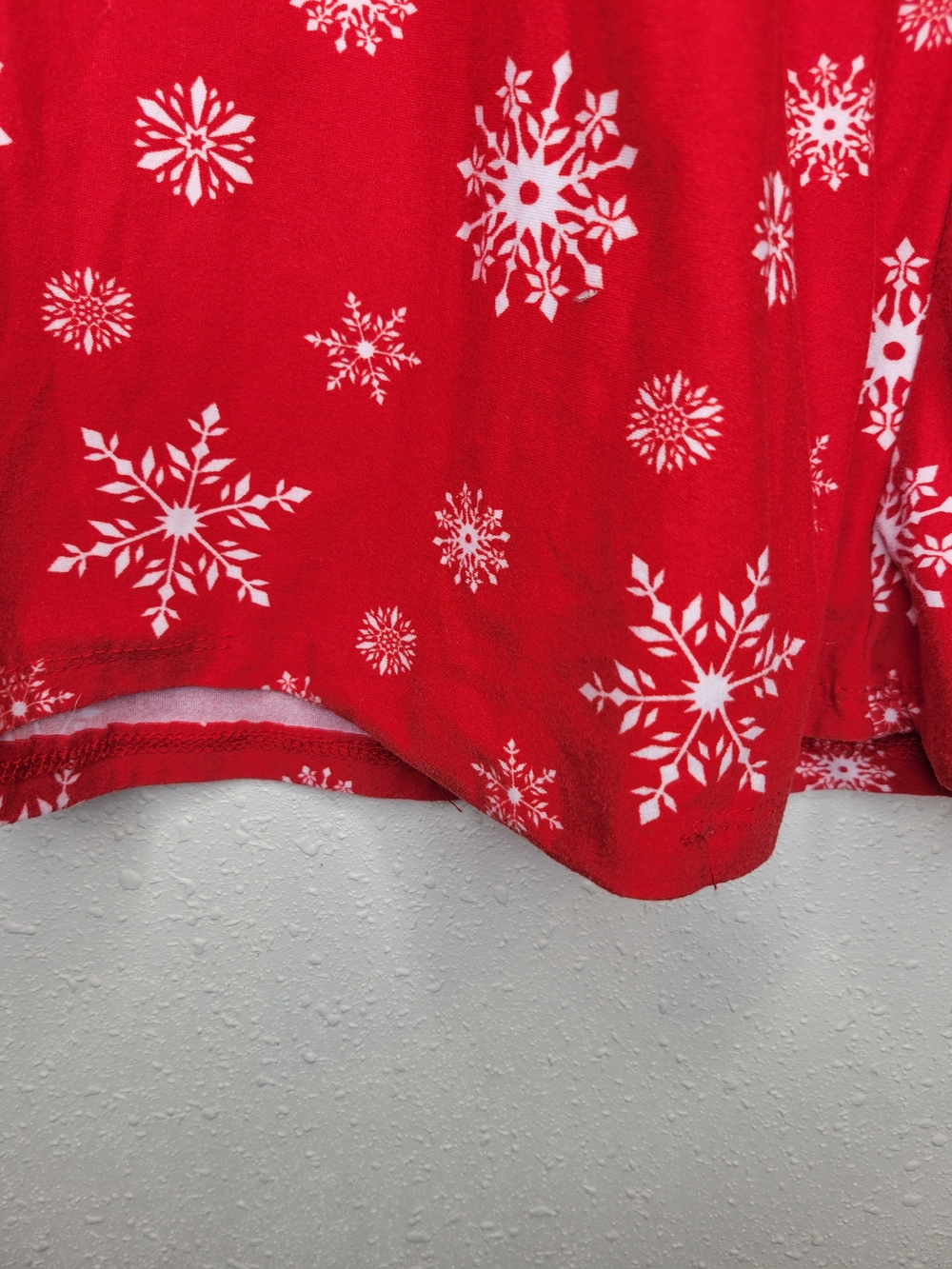 Girls Red Snowflake Ruffle-Sleeve Dress - Picture 2 of 4